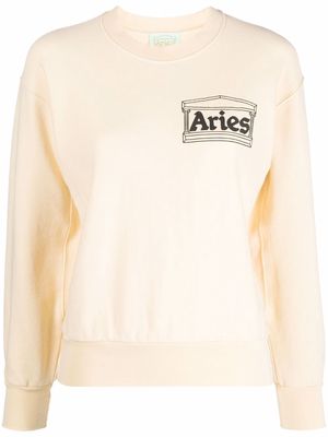 Aries Temple premium logo-print sweatshirt - Neutrals