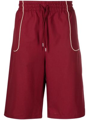 Drôle De Monsieur contrast-trim shorts - Red