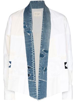 Greg Lauren Scrapwork shirt jacket - White