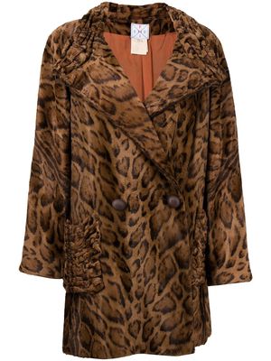 Fendi Pre-Owned 1990s leopard-print faux-fur coat - Brown