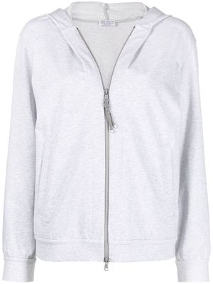 Brunello Cucinelli zip-up cotton hoodie - Grey