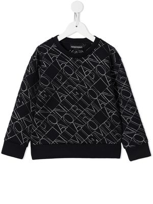 Emporio Armani Kids logo-print sweatshirt - Black