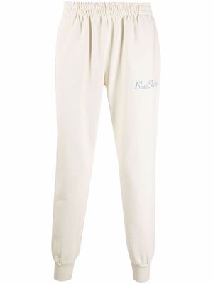 BLUE SKY INN logo-embroidered cotton track pants - Neutrals