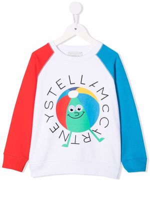 Stella McCartney Kids logo-print color-block sweatshirt - White