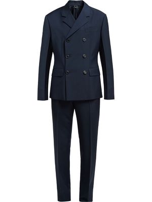 Prada Double-breasted kid mohair suit - Blue