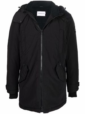 Calvin Klein Jeans hooded logo-patch padded jacket - Black