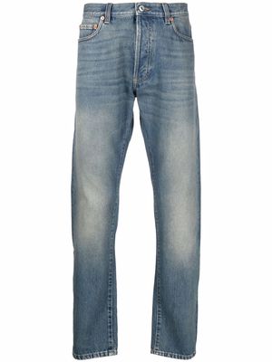 Valentino stonewashed straight leg jeans - Blue