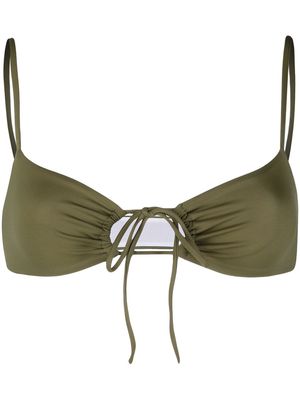 Dsquared2 cut-out tie-fastening bikini top - Green