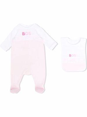 BOSS Kidswear colour-block long-sleeve pajama - White