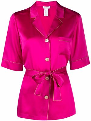 Eres rosy tied-waist silk shirt - Pink
