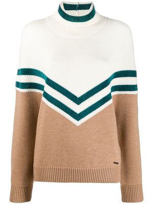 Dsquared2 chevron knit jumper with roll neck - Neutrals