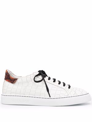 Hide&Jack croc-embossed leather sneakers - White