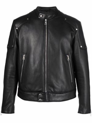 Just Cavalli zip-up leather jacket - Black