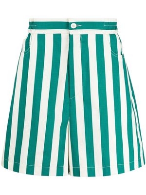 Sunnei striped knee-length bermuda shorts - Green