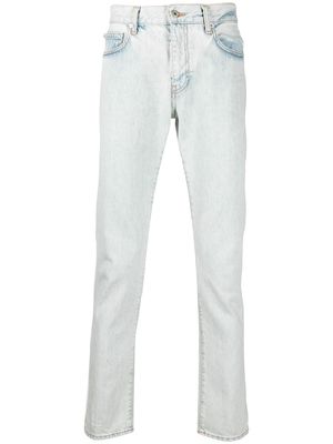 Off-White Diag-print slim-cut jeans - Blue