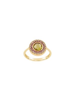 Dinny Hall 14kt yellow gold diamond Double Halo pinky ring