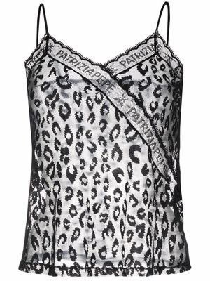 Patrizia Pepe leopard print vest top - Black