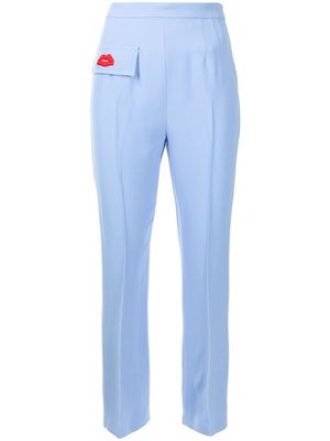 Nº21 embroidered lip detail trousers - Blue