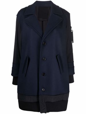 RED Valentino panelled single-breasted coat - Blue