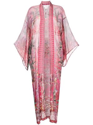 Camilla patterned silk coat - Pink