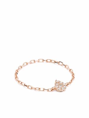 Djula 18kt rose gold pear chain diamond ring