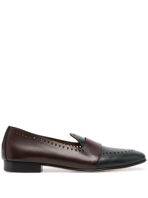 Edhen Milano Hamptons perforated leather loafers - Brown