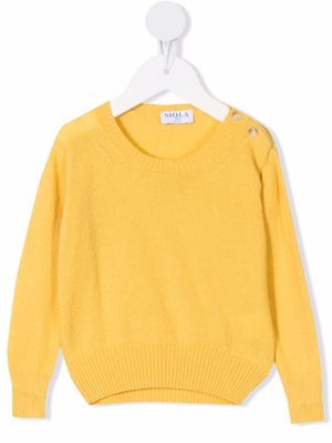 Siola shoulder-button knitted jumper - Yellow