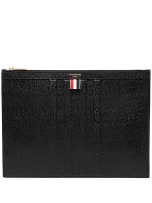 Thom Browne 4-Bar stripe pebbled case - Black