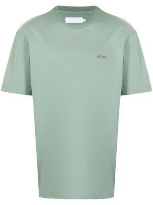 Off Duty slogan-print cotton T-Shirt - Green
