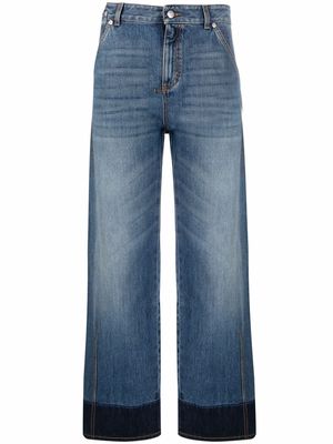 Alexander McQueen two-tone straight-leg jeans - Blue