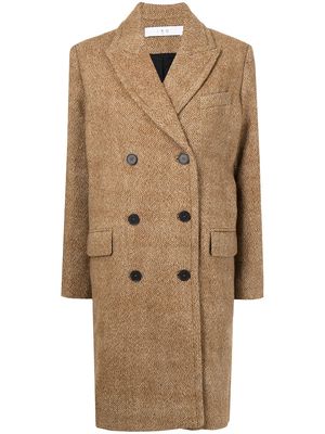 IRO virgin wool double-breasted coat - Brown