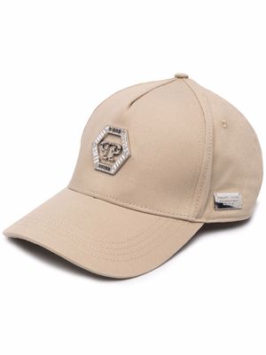 Philipp Plein crystal-embellished logo baseball cap - Neutrals