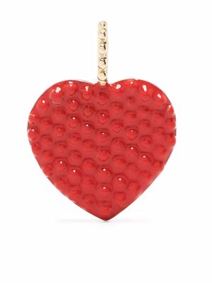 Gaya 14kt yellow gold and sterling silver maxi red heart pendant
