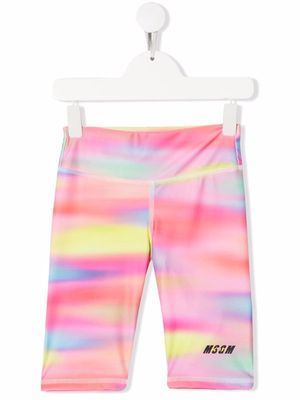 MSGM Kids tie-dye print shorts - Pink