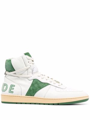 Rhude Rhecess leather high-top sneakers - White