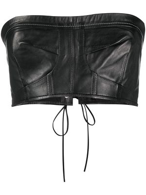 Manokhi cropped leather top - Black