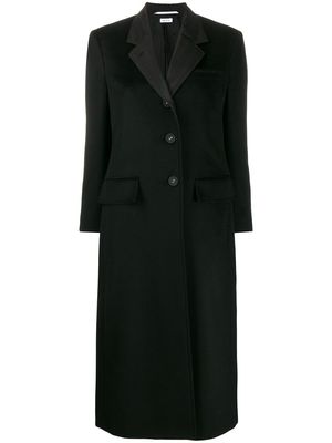 Thom Browne single-breasted cashmere zibeline coat - Black