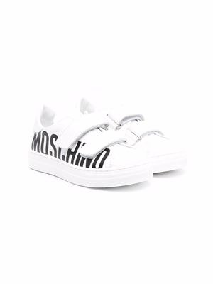 Moschino Kids side logo-print sneakers - White