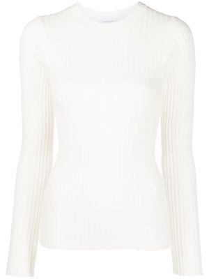 ANINE BING Cecilia long-sleeve ribbed-knit top - White