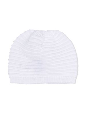 Siola cotton ribbed knit cap - White