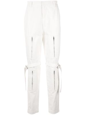 AMBUSH zip-detail straight leg trousers - White