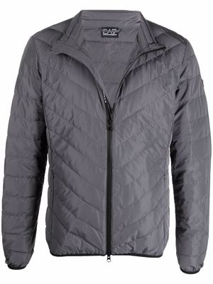 Ea7 Emporio Armani high-neck zip-up padded jacket - Grey