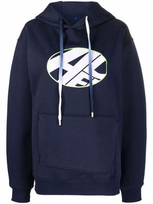 Ader Error embroidered-logo pullover hoodie - Blue