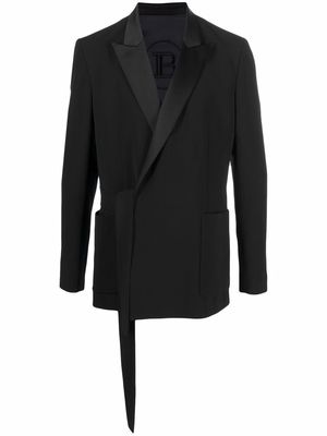 Balmain double-breasted side-tie blazer - Black