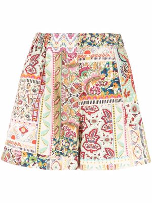 ETRO patchwork-print cotton shorts - Neutrals
