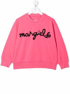 MM6 Maison Margiela Kids logo-print crewneck sweatshirt - Pink