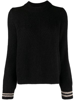 Emporio Armani mock-neck ribbed-knit jumper - Black