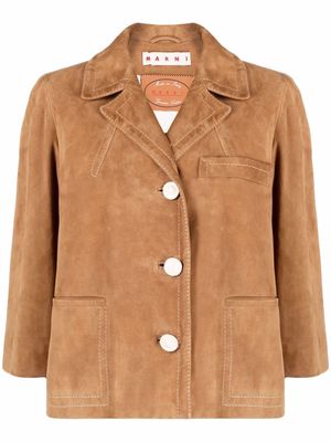 Marni contrast-stitching buttoned jacket - Neutrals