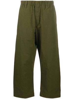 Evan Kinori wide-leg cropped trousers - Green