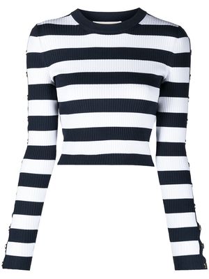 Michael Michael Kors striped crew-neck jumper - Blue